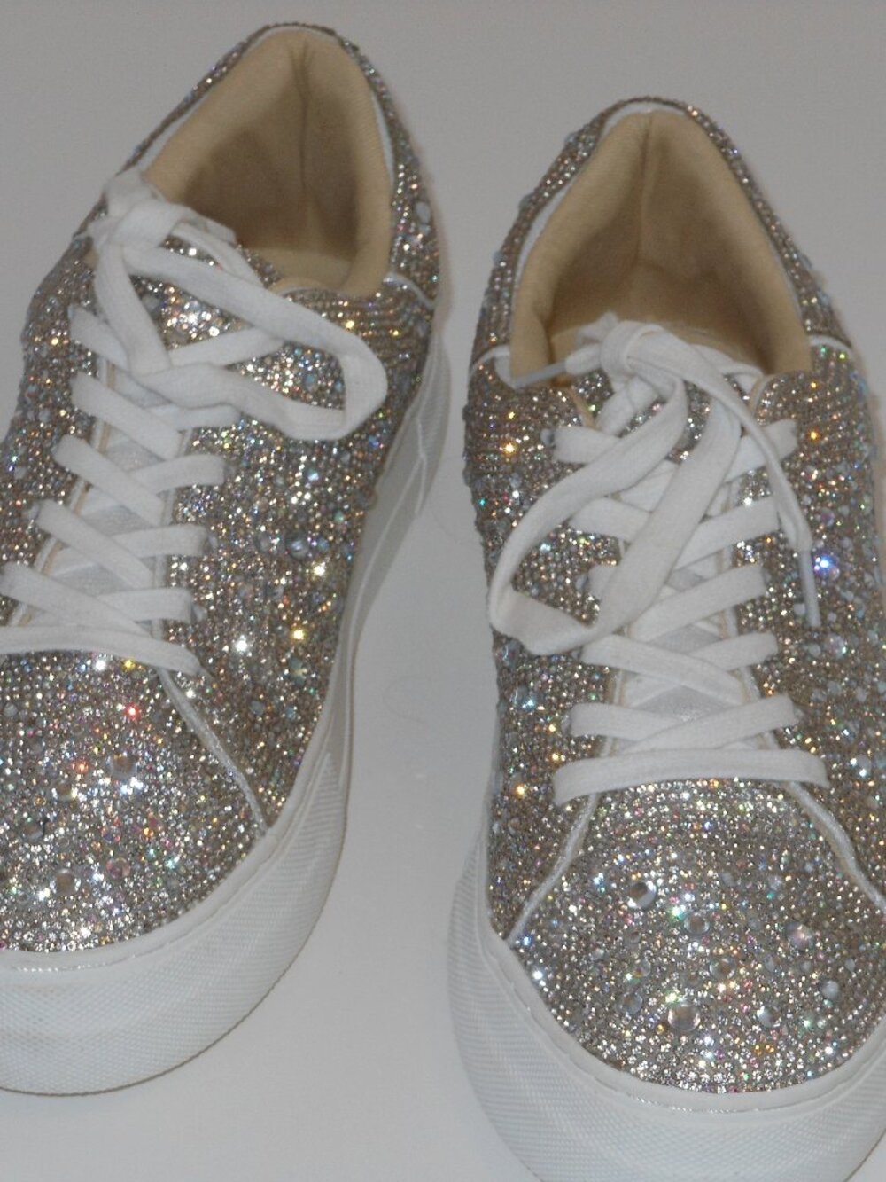 BETSY JOHNSON RHINESTONE LACE-UP SNEAKER STYLE SHOES SIZE 8.5 MEDIUM - Picture 2 of 5